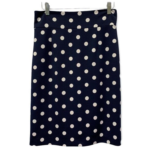 Isabella DeMarco Tahari Levine women's size 4 blue white polka dot pencil skirt - Picture 2 of 8